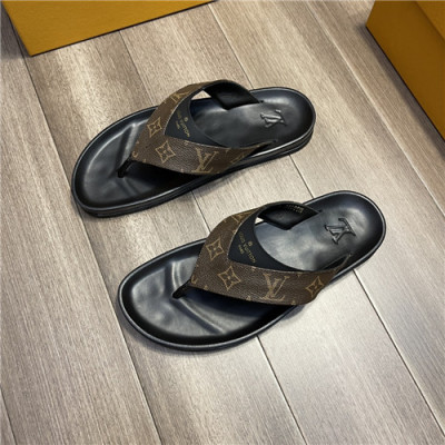 Louis Vuitton 2021 Men's Leather Slipper,LOUS2186 - 루이비통 2021 남성용 레더 슬리퍼,Size(240-270),브라운