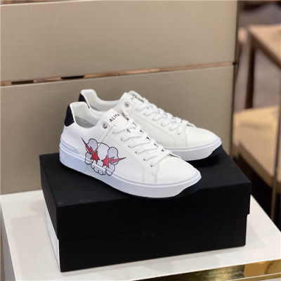 Balmain 2021 Men's Leather Sneakers,BALMS0021 - 발망 2021 남성용 레더 스니커즈,Size(240-270),화이트