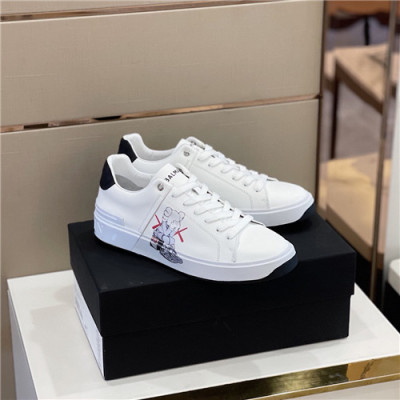 Balmain 2021 Men's Leather Sneakers,BALMS0022 - 발망 2021 남성용 레더 스니커즈,Size(240-270),화이트