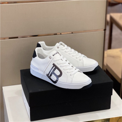 Balmain 2021 Men's Leather Sneakers,BALMS0024 - 발망 2021 남성용 레더 스니커즈,Size(240-270),화이트