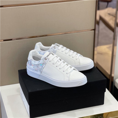 Balmain 2021 Men's Leather Sneakers,BALMS0025 - 발망 2021 남성용 레더 스니커즈,Size(240-270),화이트