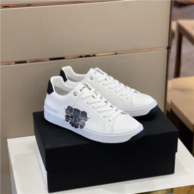 Balmain 2021 Men's Leather Sneakers,BALMS0027 - 발망 2021 남성용 레더 스니커즈,Size(240-270),화이트