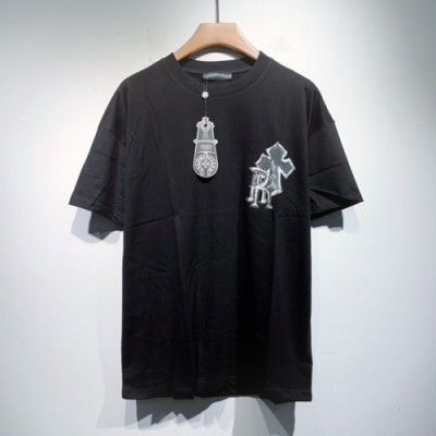 Chrome hearts  Mens Logo Casual Short Sleeved Tshirts Black - 크롬하츠 2021 남성 로고 캐쥬얼 반팔티 Chr0402x Size(s - 2xl) 블랙