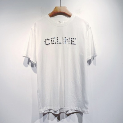 Celine  Mm/Wm Hedi Slimane Logo Cotton Short Sleeved Tshirts White - 셀린느 2021 남/녀 로고 코튼 반팔티 Cel0130x Size(s - 2xl) 화이트