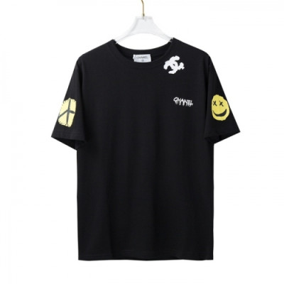 Chanel  Mm/Wm 'CC' Logo Cotton Short Sleeved Tshirts Black - 샤넬 2021 남/녀 'CC'로고 코튼 반팔티 Cnl0744x Size(xs - l) 블랙