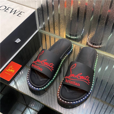 Christian Loubutin 2021 Men's Leather Slipper,CLS0122 - 크리스찬루부탱 2021 남성용 레더 슬리퍼,Size(240-270),블랙