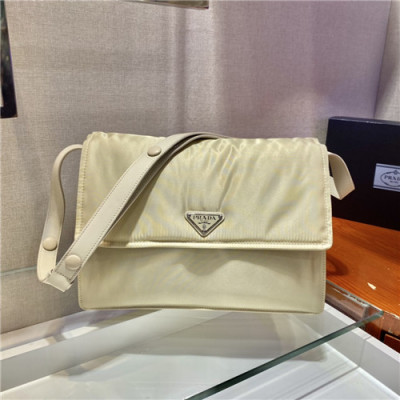 [프라다]Prada 2021 Women's Nylon Shoulder Bag,30cm,PRAB0443 - 프라다 2021 여성용 나일론 숄더백,30cm,베이지