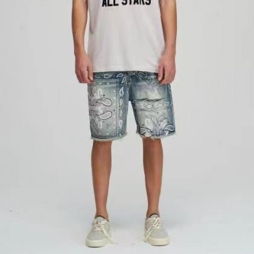 Amiri Mens Casual Denim Half Pants Blue - 아미리 2021 남성 캐쥬얼 데님 반바지 Ami0320x Size(s - xl) 블루