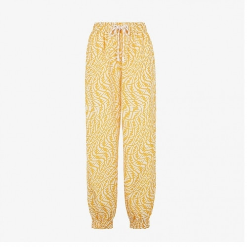 Fendi  Womens Casual Initial Logo Casual Training Pants Yellow - 펜디 2021 여성 캐쥬얼 이니셜 로고 캐쥬얼 트레이닝 팬츠 Fen01008x Size(s - l) 옐로우