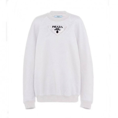 Prada  Mens Crew-neck Cotton Tshirts White - 프라다 2021 남성 로고 크루넥 코튼 긴팔티 Pra01246x.Size(s - l).화이트