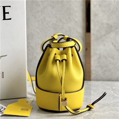 [러블리한]Loewe 2021 Women's Leather Mini Bucket Shoulder Bag,8.5cm,LOEB0545 - 로에베 2021 여성용 레더 미니 버킷 숄더백,8.5cm,옐로우