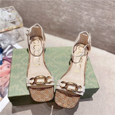 Gucci 2021 Women's Leather Sandal,GUCS1624 - 구찌 2021 여성용 레더 슬리퍼,Size(225-250),화이트