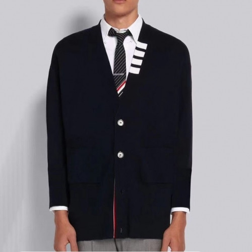 Thom Browne  Mm/Wm Strap V-neck Cardigan Navy - 톰브라운 2021 남/녀 스트랩 브이넥 가디건 Thom01382x Size(1 - 3) 네이비