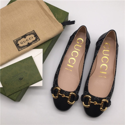 Gucci 2021 Women's Leather Flat,GUCS1629 - 구찌 2021 여성용 레더 플렛,Size(225-250),블랙