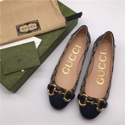 Gucci 2021 Women's Leather Flat,GUCS1630 - 구찌 2021 여성용 레더 플렛,Size(225-250),블랙