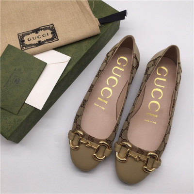 Gucci 2021 Women's Leather Flat,GUCS1631 - 구찌 2021 여성용 레더 플렛,Size(225-250),카키