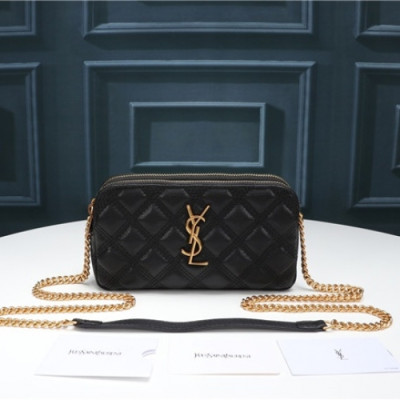 [럭셔리한]Saint Laurent 2021 Women's Leather Shoulder Bag,19cm,SLB0648 - 입생로랑 2021 여성용 레더 숄더백,19cm,블랙