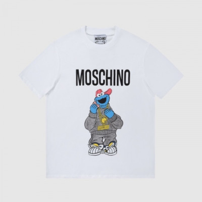 Moschino  Mm/Wm Logo Cotton Short Sleeved Tshirts White - 모스키노 2021 남/녀 로고 코튼 반팔티 Mos0185x Size(s - xl) 화이트