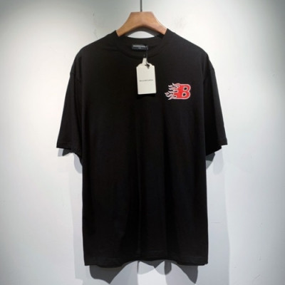 Balenciaga  Mm/Wm Logo Cotton Short Sleeved Tshirts Black - 발렌시아가 2021 남/녀 로고 코튼 반팔티 Bal01161x Size(s - 2xl) 블랙