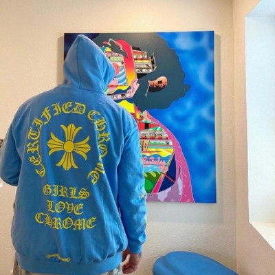 Chrom Hearts  Mens Logo Cotton Hoodie Blue - 크롬하츠 2021 남성 로고 코튼 후디 Chr0409x Size(s - xl) 블루