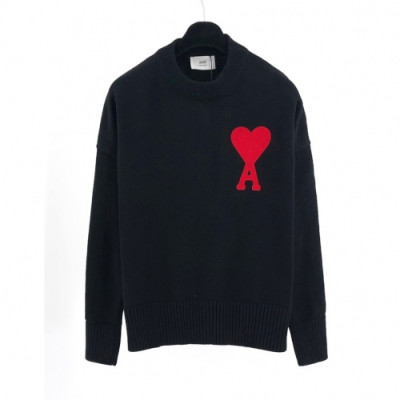 Ami  Mm/Wm Logo Casual Turtle-neck Sweaters - 아미 2021 남/녀 로고 캐쥬얼 터틀넥 스웨터 Ami0170x Size(s - xl) 블랙