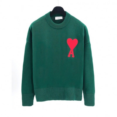 Ami  Mm/Wm Logo Casual Turtle-neck Sweaters Green - 아미 2021 남/녀 로고 캐쥬얼 터틀넥 스웨터 Ami0172x Size(s - xl) 그린