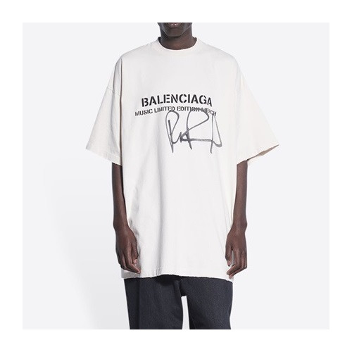 Balenciaga  Mm/Wm Logo Cotton Short Sleeved Tshirts Ivory - 발렌시아가 2021 남/녀 로고 코튼 반팔티 Bal01164x Size(xs - l) 아이보리