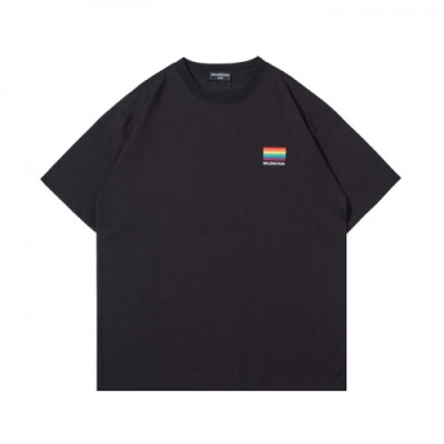 Balenciaga  Mm/Wm Logo Cotton Short Sleeved Tshirts Black - 발렌시아가 2021 남/녀 로고 코튼 반팔티 Bal01165x Size(xs - l) 블랙