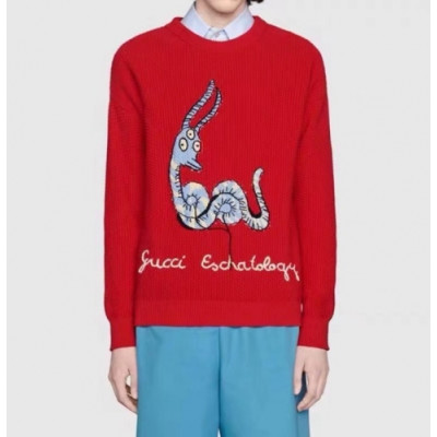 Gucci  Mm/Wm Logo Crew-neck Sweaters Red - 구찌 2021 남/녀 로고 크루넥 스웨터 Guc03962x Size(s - l) 레드