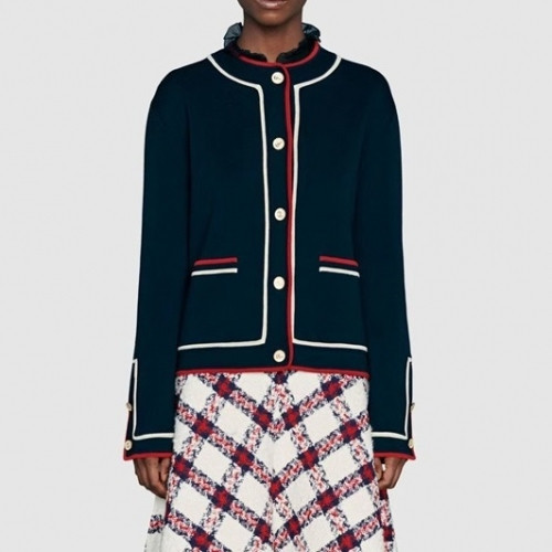 Gucci Womens Trendy V-neck Cardigan Navy - 구찌 2021 여성 트렌디 브이넥 가디건 Guc03964x Size(s - l) 네이비