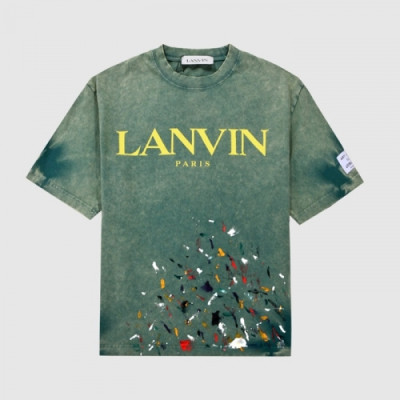 LANVIN Mens Tshirts Green - 랑방 2021 남성 로고 반팔티 - Lan01x