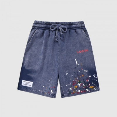 LANVIN Mens Short-pants Blue - 랑방 2021 남성 로고 반바지 - Lan04x