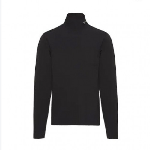 Prada  Mm/Wm Crew-neck Cotton Tshirts Black - 프라다 2021 남/녀 로고 크루넥 코튼 긴팔티 Pra02352x Size(m - 3xl) 블랙