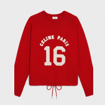 Celine  Ladies Crew-neck Cashmere Sweaters Red - 셀린느 2021 여성 크루넥 캐시미어 스웨터 Cel0145x Size(s - l) 레드