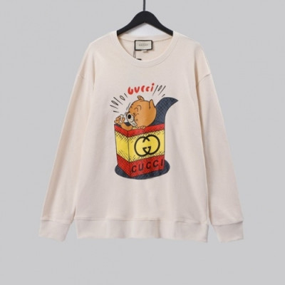 Gucci  Mm/Wm Logo Crew-neck Cotton Tshirts Ivory  - 구찌 2021 남/녀 로고 코튼 크루넥 코튼 긴팔티 Guc04021x Size(xs - l) 아이보리