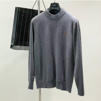 Zegna  Mens Basic Crew-neck Wool Sweater Ivory - 제냐 남성 베이직  터틀넥 울 스웨터 Zeg0308x Size(m - 2xl)