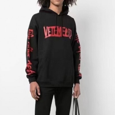 Vetements  Mm/Wm Logo Oversize Cotton Hoodie Black - 베트멍 2021 남/녀 로고 오버사이즈 코튼 후드티 Vet0179x Size(xs - l) 블랙