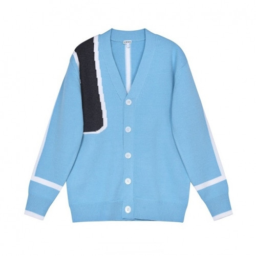 Loewe Mens Logo Crew-neck Wool Cardigan Blue - 로에베 2021 남성 로고 크루넥 울 가디건 Loe0491x Size(m - 2xl) 블루