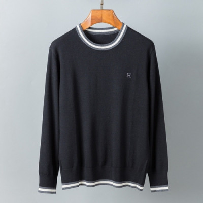 Hermes  Mens Crew-neck Wool Sweater - 에르메스 2021 남성 크루넥 울 스웨터 Her0688x.Size(m - 2xl) 블랙