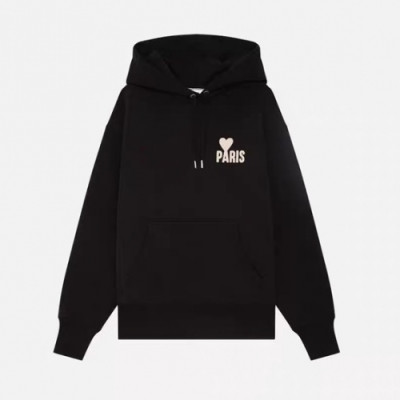 Ami  Mens Logo Casual Cotton Hoodie Black - 아미 2021 남성 로고 코튼 후드티 Ami0199x Size(xs - xl) 블랙