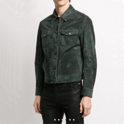 Tom Ford  Mens Logo Casual Leather Jacket Green - 톰포드 2021 남성 로고 캐쥬얼 자켓 Tomf0028x Size(m - 3xl) 그린