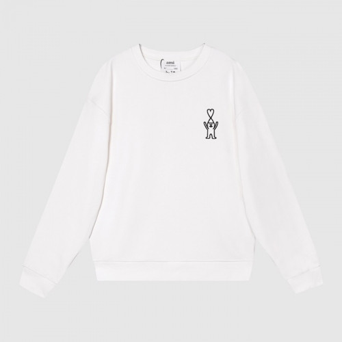 Ami Mens Logo Casual Cotton Man-to-man Ivory - 아미 2021 남성 로고 코튼 맨투맨 Ami0203x Size(xs -  l) 아이보리