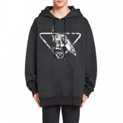 Prada  Mens Casual Cotton Hoodie Black - 프라다 2021 남성 캐쥬얼 코튼 후드티 Pra02413x Size(s - l) 블랙