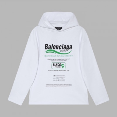 Balenciaga  Mm/Wm Logo Cotton Hoodie White - 발렌시아가 2021 남/녀 로고 코튼 후디 Bal01199x Size(xs - l) 화이트