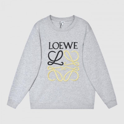 Loewe  Mens Logo Crew-neck Cotton Tshirts Gray - 로에베 2021 남성 로고 크루넥 코튼 긴팔티 Loe0499x Size(s - l) 그레이