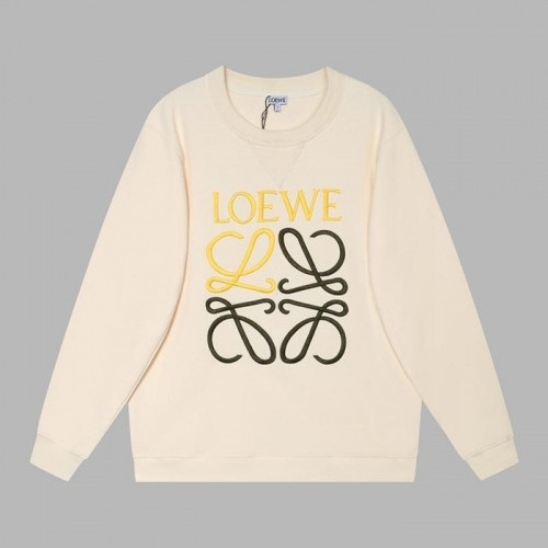Loewe  Mens Logo Crew-neck Cotton Tshirts Ivory - 로에베 2021 남성 로고 크루넥 코튼 긴팔티 Loe0501x Size(s - l) 아이보리