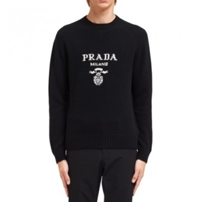 프라다 남성 블랙 크루넥 니트 - Prada Mens Black Knits - pra02483x