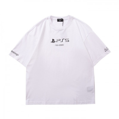 Balenciaga  Mm/Wm Logo Cotton Short Sleeved Tshirts White - 발렌시아가 2021 남/녀 로고 코튼 반팔티 Bal01210x Size(xs - l) 화이트