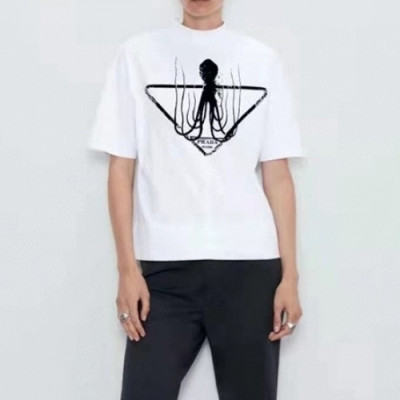 Prada  Mm/Wm Logo Short Sleeved Tshirts White - 프라다 2021 남/녀 로고 반팔티 Pra02505x Size(s - xl) 화이트