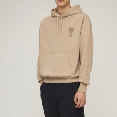 Ami  Mens Logo Casual Cotton Hoodie Ivory - 아미 2021 남성 로고 코튼 후드티 Ami0125x Size(s - xl) 아이보리